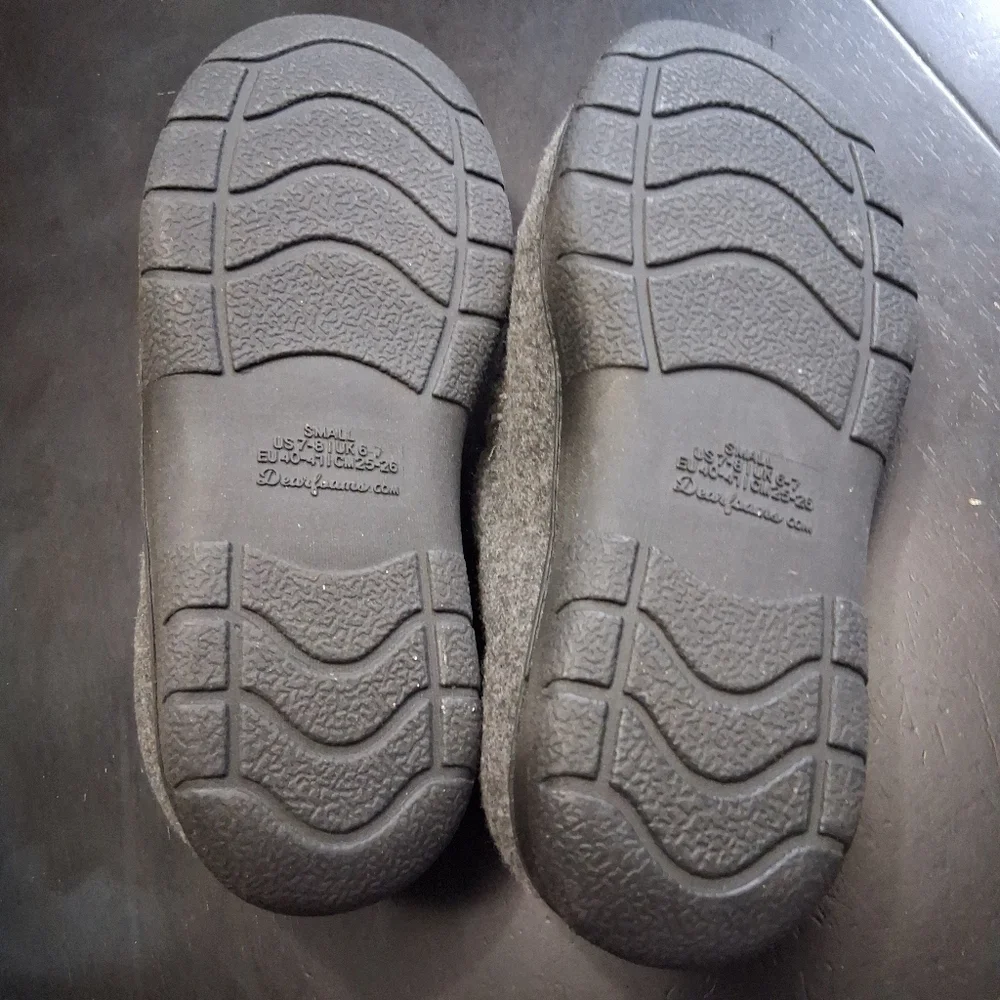 Dearfoams Grey Memory Foam Men's Slippers Size 7
